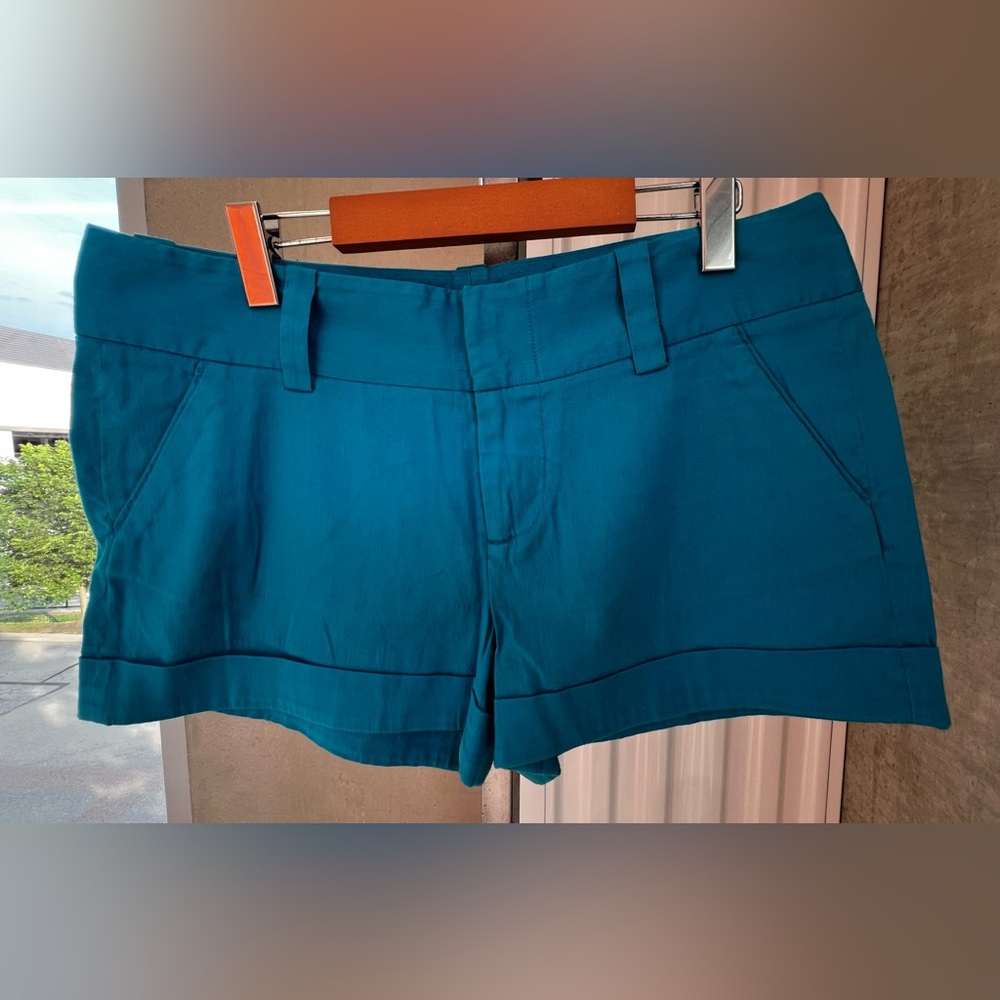 Alice + Olivia High Waist Teal Shorts